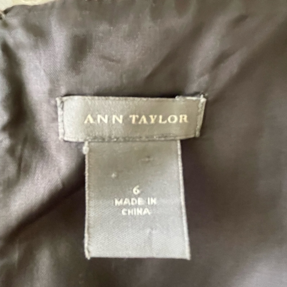 ANN TAYLOR brown virgin wool & silk blend sleeveless dress (6). - Picture 5 of 9